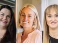 Kellie Jennar from iClick2Learn, Emily Stanton from the Nyngan Riverside Tourist Park and Kirtsy McKinnon from Flair Finance have all been named finalists. Pictures from file
