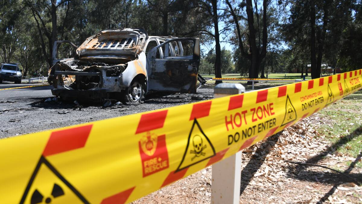 A ute was found burnt out at Sandy Beach late last week. Picture by Amy McIntyre