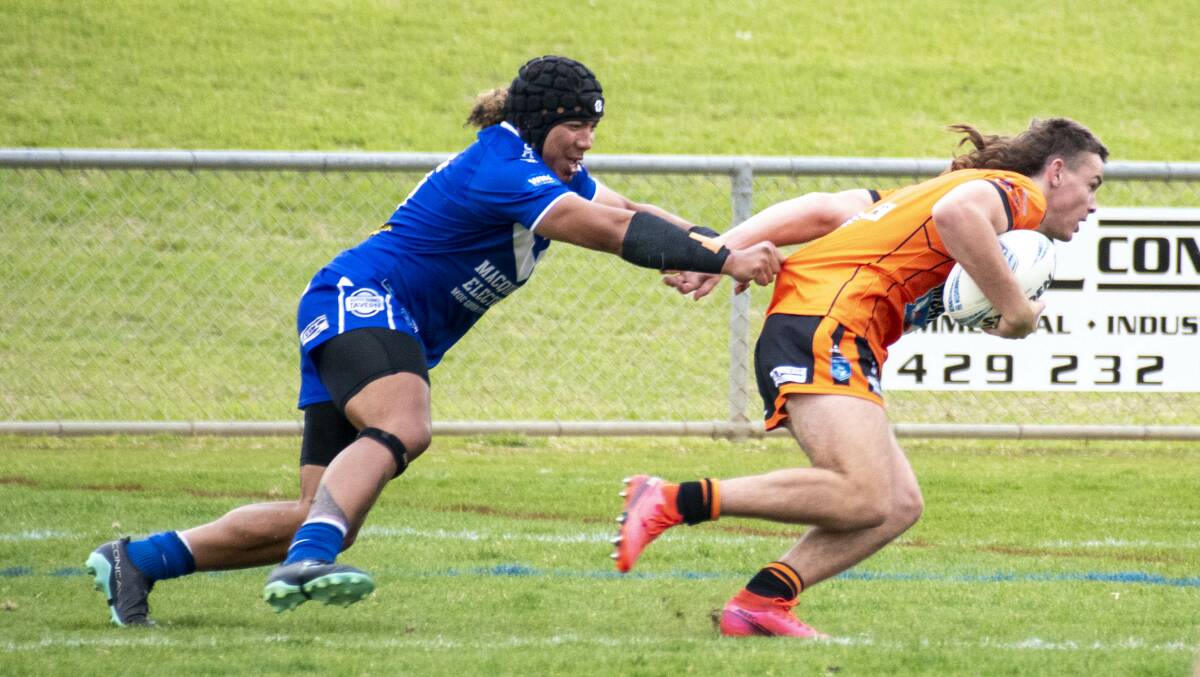 Nyngan's Fletcher Hunt was impressive at fullback before moving into the halves against Macquarie on Sunday. Picture by Belinda Soole