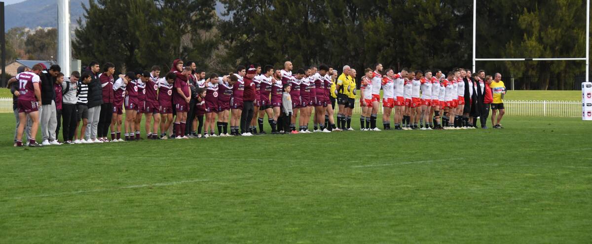A minute silence was held before Mudgee took on Wellington. Picture by Tom Barber 