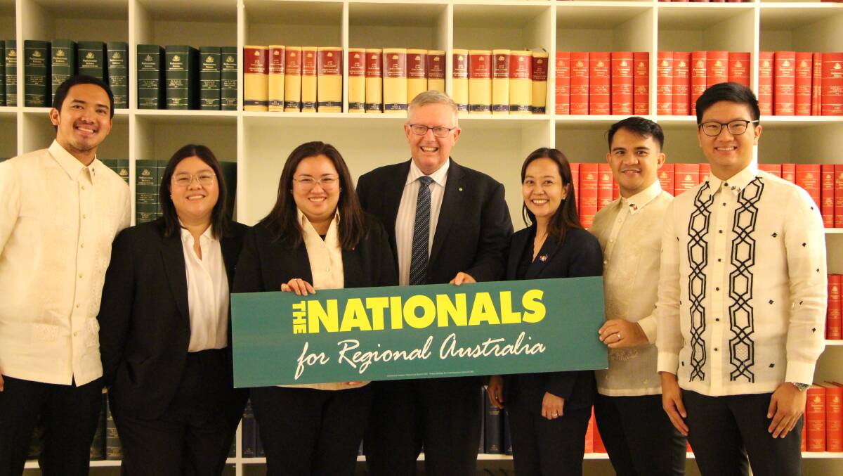 Federal Member for Parkes Mark Coulton with the Australian Political Exchange Council's 14th Delegation from the Phillipines. Picture supplied