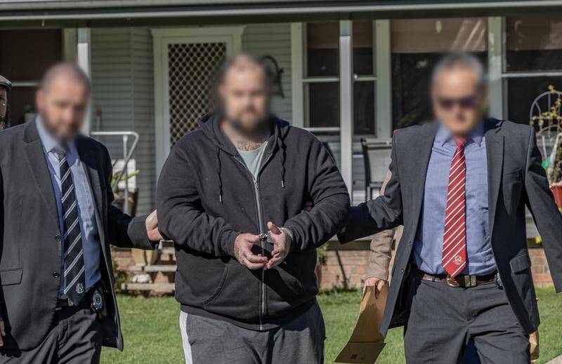 Mitchell David Callaway is arrested from a home in Bowraville in June 2023. Picture via NSW Police 