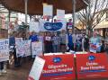 Nurses from Gilgandra and Dubbo rally at the rotunda on Thursday, July 26. Picture supplied