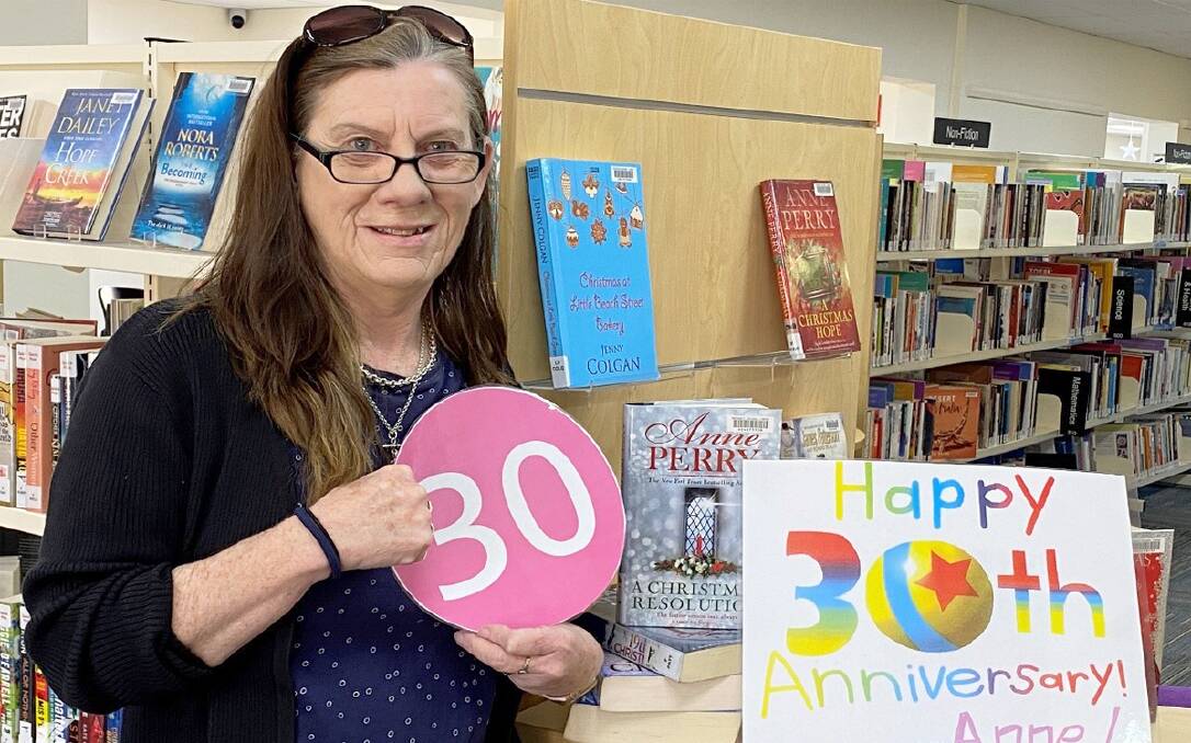 Wellington Library assistant Anne Pope is celebrating 30 years of service. Picture supplied
