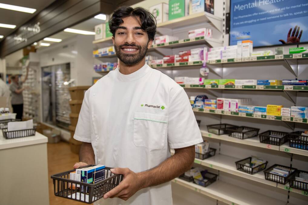 Uzair Qamar is one of the newest faces at Orana Mall Pharmacy in Dubbo where he is completing an internship. Picture by Belinda Soole