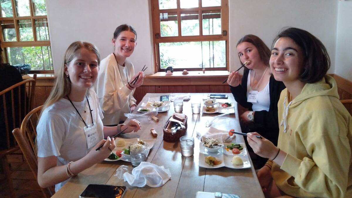 Students enjoy a traditional Japanese lunch in Minokamo. picture supplied