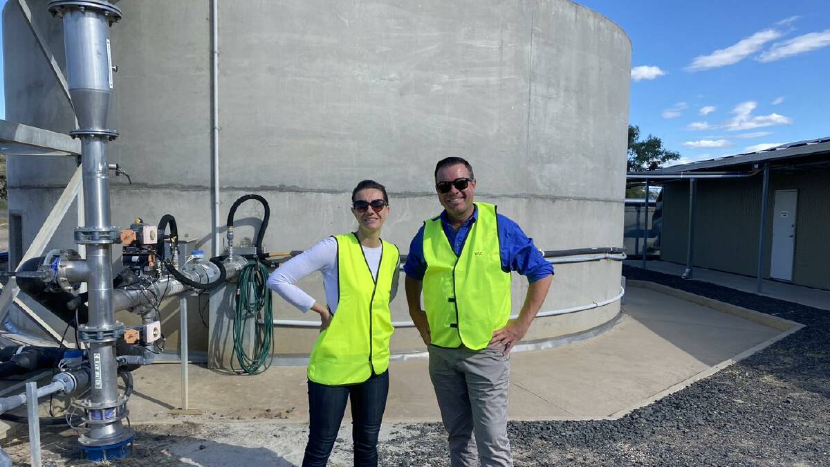 Member for Barwon Roy Buter and water minister Rose Jackson toured the Walgett water treatment plant as part of a visit to the community to hear their concerns. Picture supplied