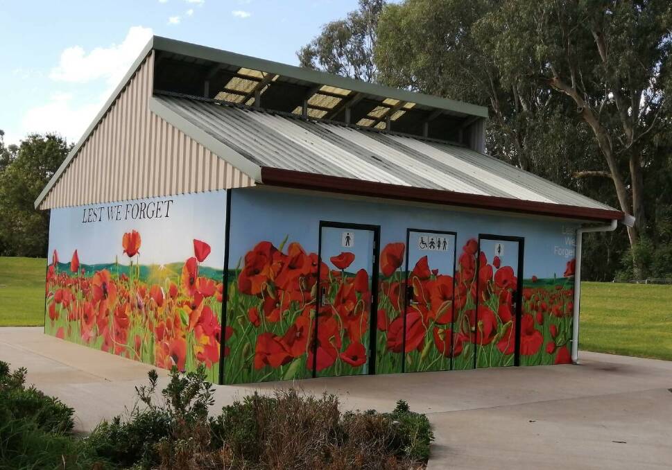 The toilet block at Macquarie Park in Warren was one of two toilets named Australia's most colourful. Picture by Warren Shire Council