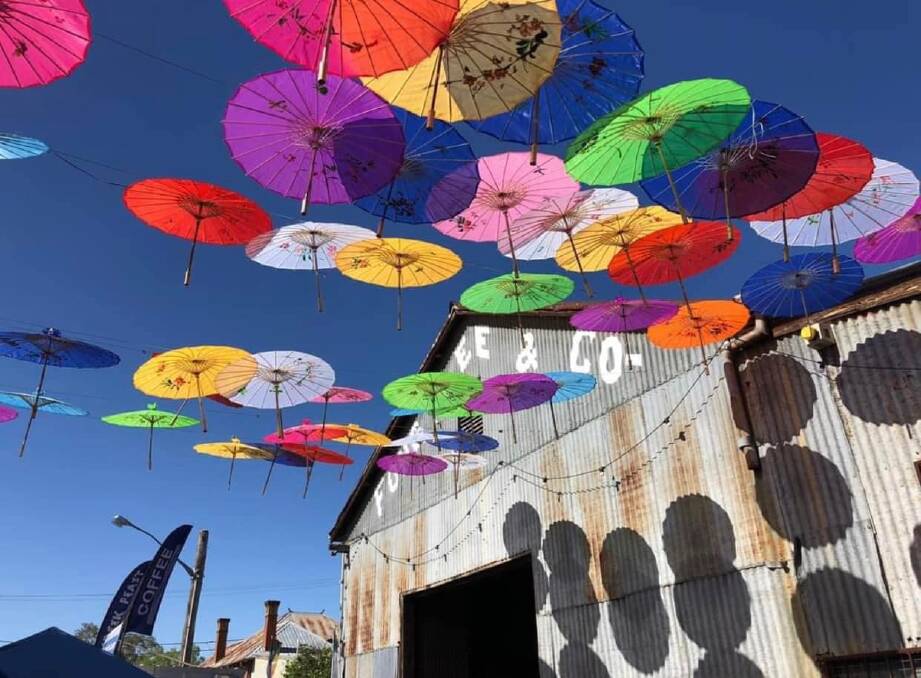 Fong Lee's Lane decorated with colourful umbrellas for the festival. Picture supplied