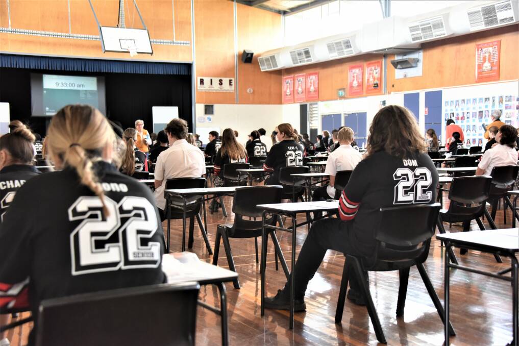 Dubbo College students sit for their HSC English exam earlier this month. Picture supplied