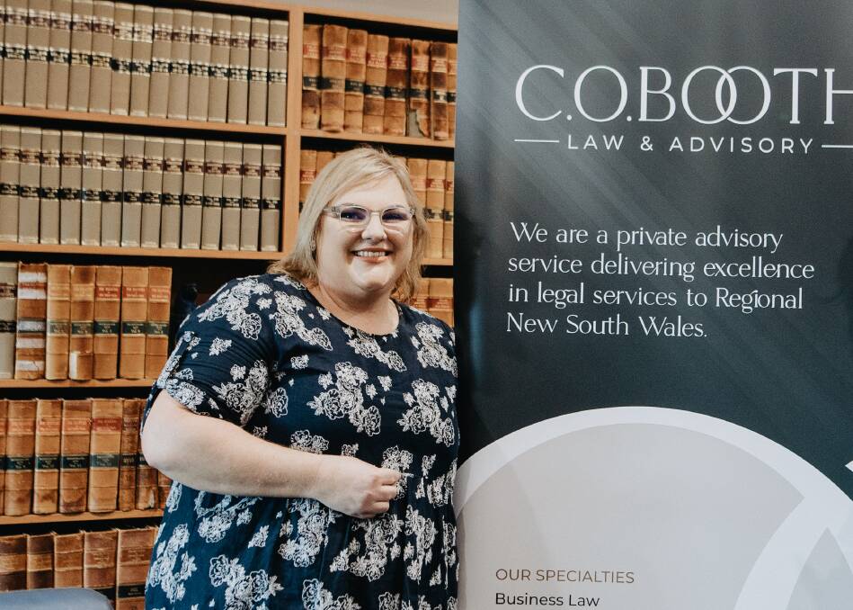 Claire Booth at her new Dubbo firm C.O. Booth Law and Advisory. Picture supplied