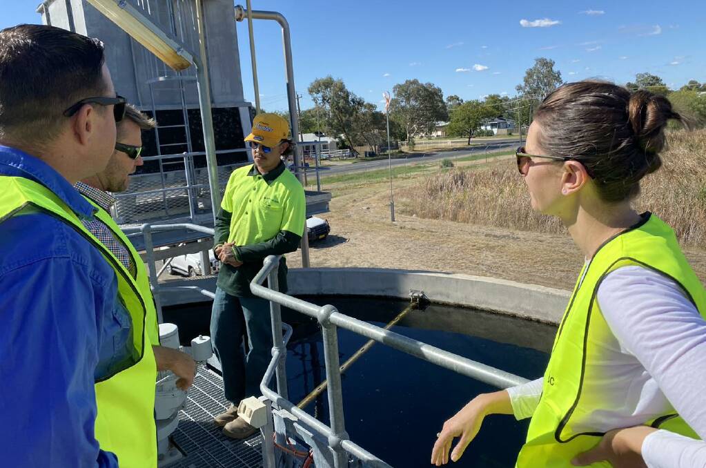 Water minister Rose Jackson (right) and member for Barwon Roy Butler (left) at the water treatment plant in Walgett. Picture supplied