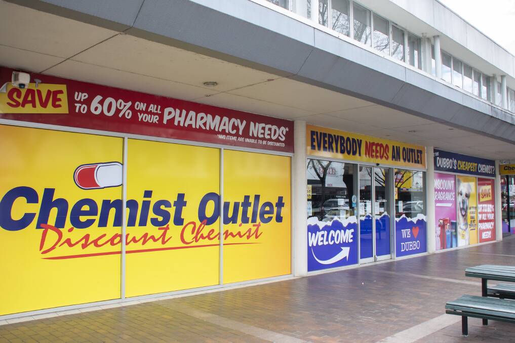Doors are closed on Chemist Outlet which has been operating in its Macquarie Street location since 2006. Picture by Belinda Soole