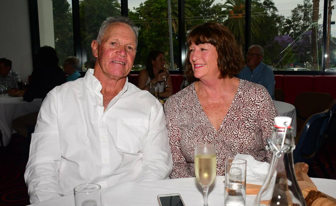 Ronny 'Rambo' Gibbs with his wife Megan at the 2021 Dubbo Day Awards ceremonies to receive the highest accolade for his work in sports, the Tony McGrane Award. Picture ACM 