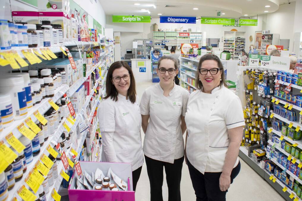 Terry White ChemMart pharmacists at Delroy such as Sally Sheehan (right), Alice Zell and Amanda Taylor. Picture by Belinda Soole