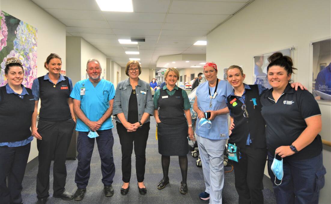 Dubbo Private Hospital chief executive officer Gail Priest (4th from left) with the nursing staff. Picture: Elizabeth Frias