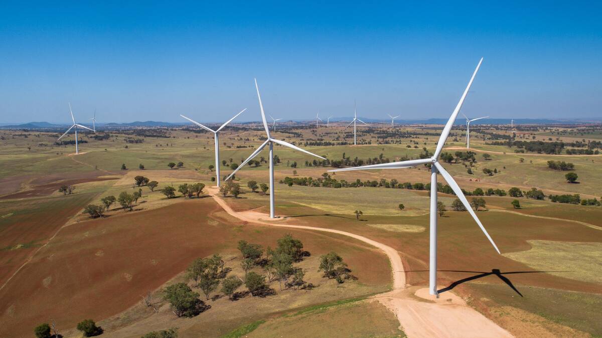 The Bodangora Wind Farm owned by Infigen Energy near Wellington produces 113.2 megawatts for the renewable electricity network of the Central West-Orana Renewable Energy Zone. Picture supplied