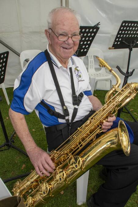 Tony Wheatland and his saxophone. Picture by Belinda Soole