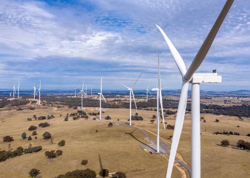 Promotional image for the yet-to-be-built Flyers Creek Wind Farm near Orange. 