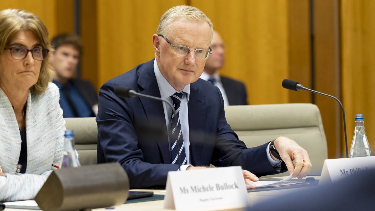 Reserve Bank deputy governor Michele Bullock (with governor Philip Lowe at a recent parliamentary committee hearing) warns the outlook for interest rates is 'finely balanced'. Picture by Keegan Carroll