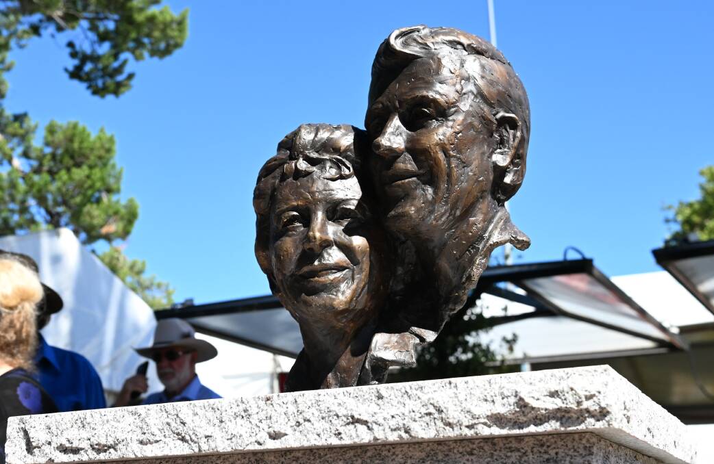 The husband and wife duo are honoured with a prime spot along the parade for their everlasting impact in the early day's of the country music scene. Picture by Gareth Gardner