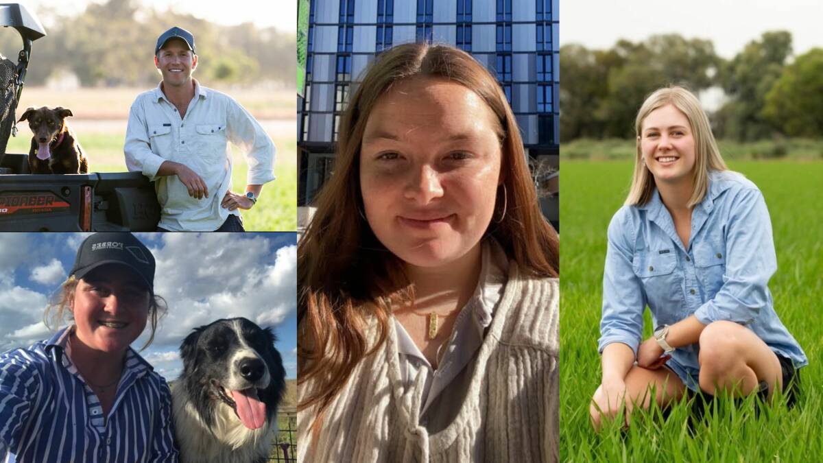 Megan Seis, Sam Johnston, Annabelle Shannon and Tiarna Burke are some of the NSW Farmers scholarship recipients. Pictures supplied.