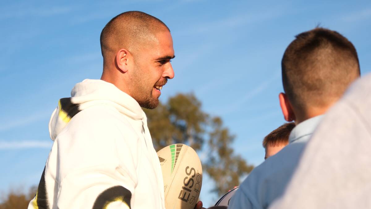 Bathurst boy Will Kennedy was back home on Tuesday, playing some footy and chatting to fans. Picture by James Arrow