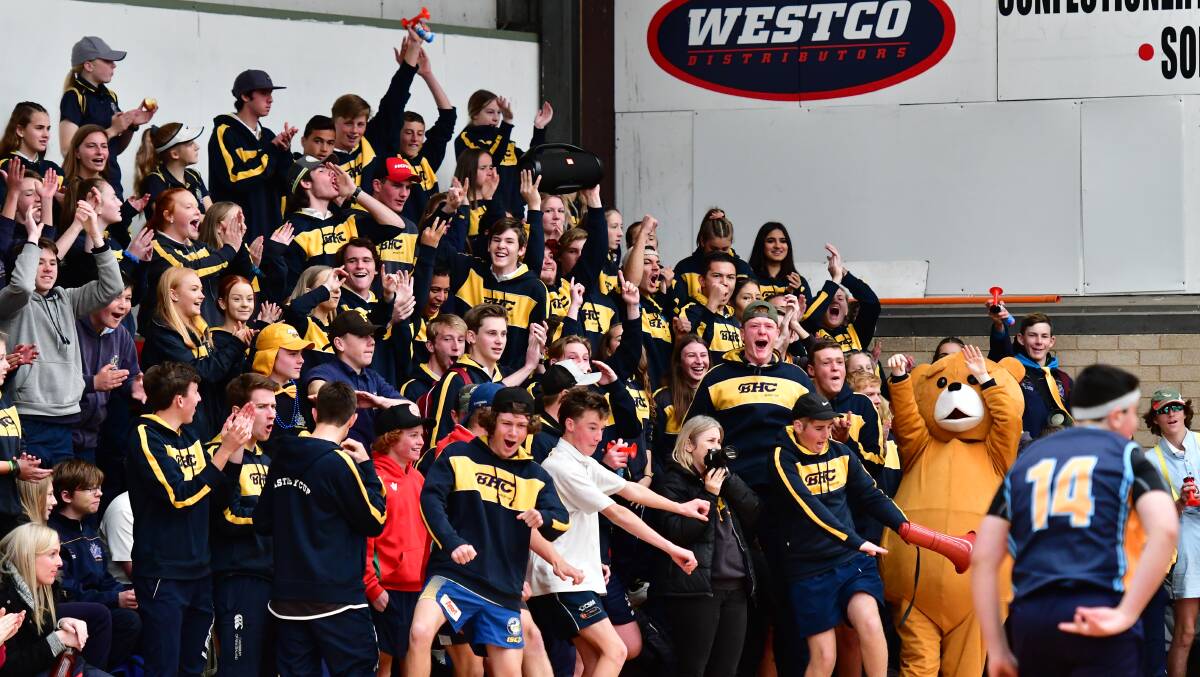 Bathurst High celebrate during the 2019 Astley Cup.