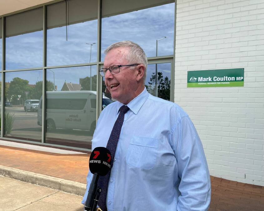 Parkes MP Mark Coulton fronted the press about the newest Inland Rail report. Picture by Ciara Bastow 