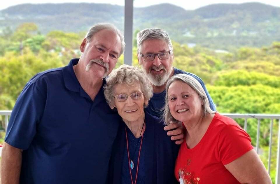 Irene Smith (middle) with her three children Bruce, Mark and Heather. Picture supplied 