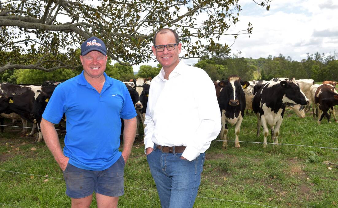 Michael Hampson, Norco Chief Executive Officer and farmer Paul Weir. Picture supplied 