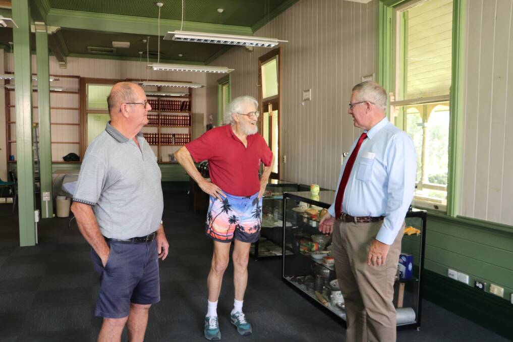 Federal Member for Parkes Mark Coulton pictured with members of the Moree and District Historical Society, which received funding under the last round of the Stronger Communities Programme to replace its printer and scanner. Picture supplied 