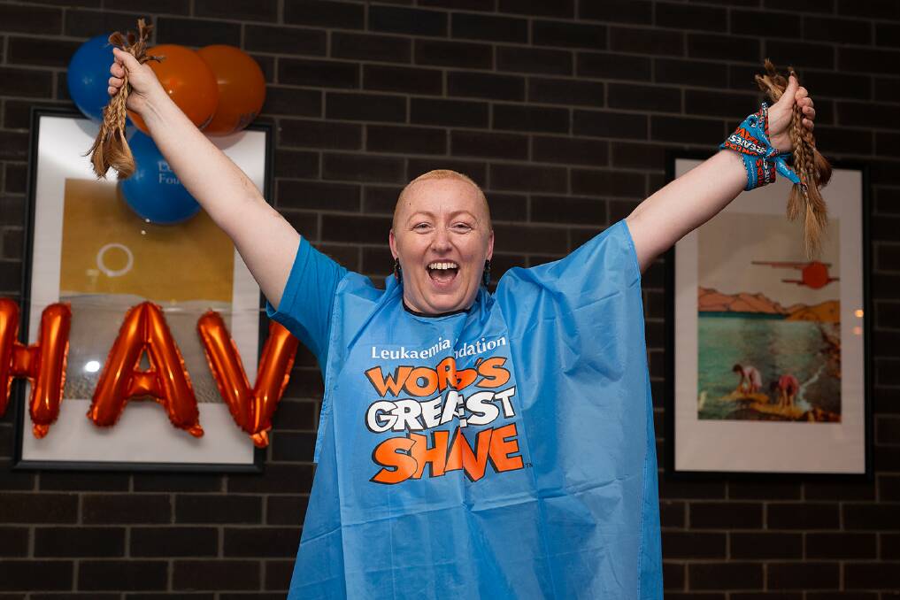 Melissa Woodward participated in the Worlds Greatest Shave to honour her father who passed away after a battle with Leukaemia. Picture supplied. 