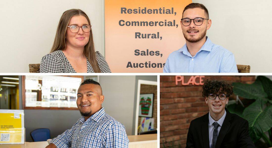 Alayna Bodium, Lochlan Cameron, Cyrel Dongol and Bryce Abel are some of the competitors in the auctioneers competition. Pictures Belinda Soole and supplied. 