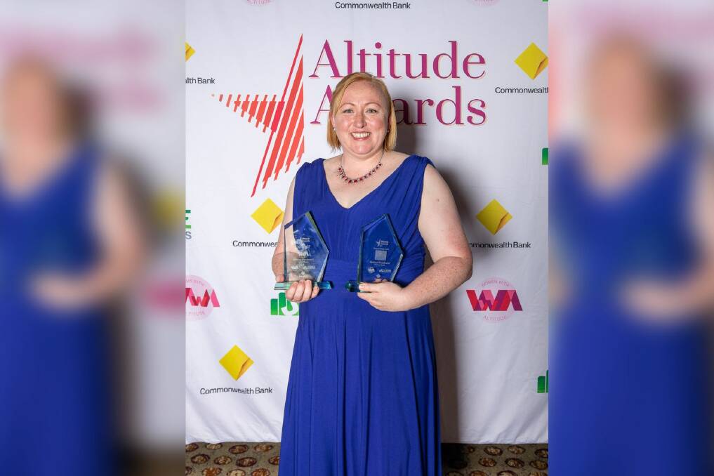 Dubbo health and fitness business owner, Melissa Woodward of Fearless Health took home two trophies from the Altitude Awards. Picture supplied. 