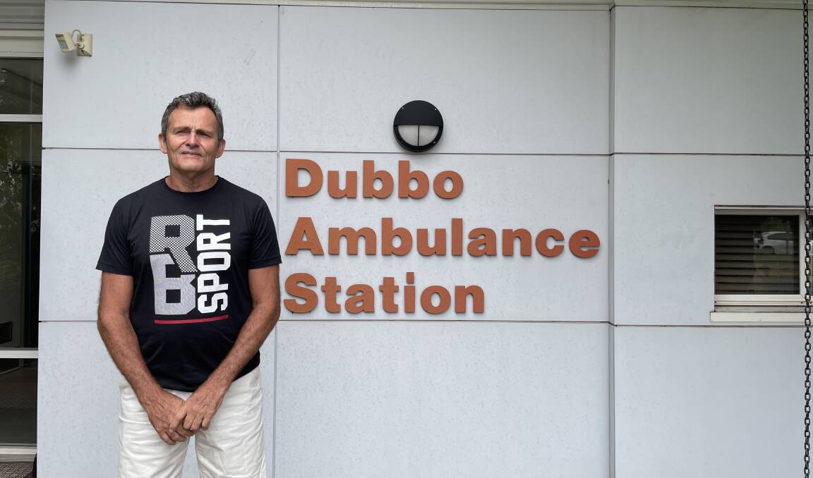 Peter Daly standing in front of Dubbo Ambulance Station. Picture by Ciara Bastow 