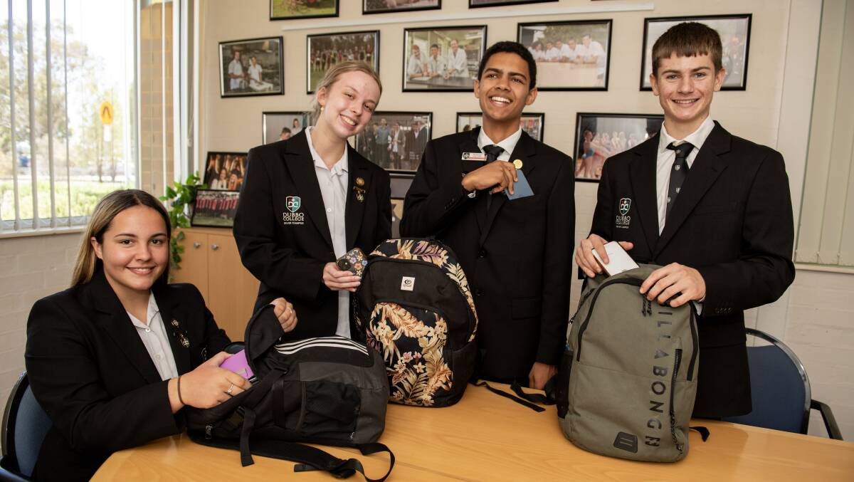 Dubbo College Senior Campus captains and vice captains Na'Shaeya Dickinson, Mashir Towers, Caleb Rasmussen and Bailey Auld. Picture by Belinda Soole