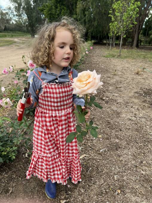 Jessica Taylor of Warren is teaching her girls to appreciate gardening and the outdoors. Picture supplied