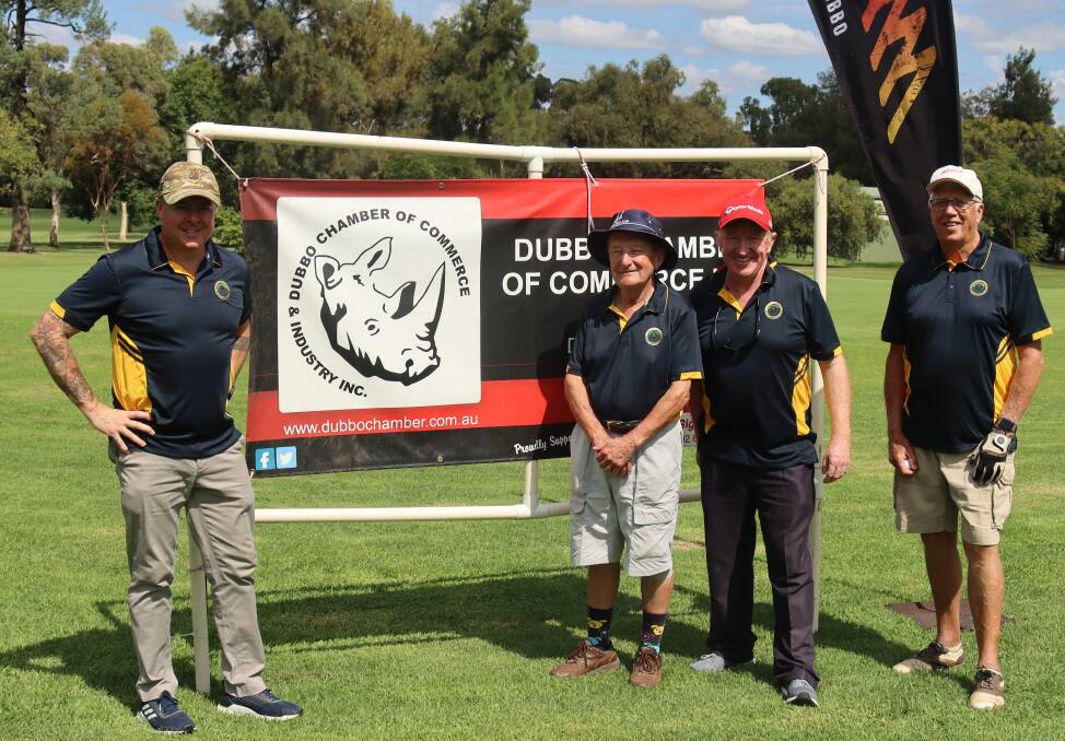 Clint Grose, Doug Butcherine, Andrew McKay and Bruce Henderson at last year's Chamber golf day. Picture supplied