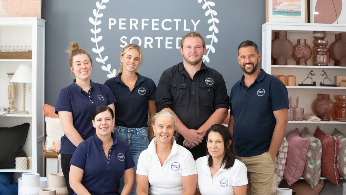 The Perfectly Sorted team (back row, left to right): Jordan Crowe, Alyssa Whiston, Jayden Taylor, Scott Sutcliffe, (front row, left to right) Leigh Brooks, Ali Broinowski and Sylvia Page. Picture supplied