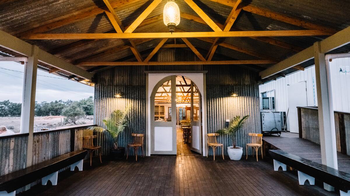 The Shearers Quarters is an event venue designed around a wartime Officer's Mess, offering an under-cover deck with church doors, dance floor, chesterfield lounge and library area. Photo by Jeph Chen