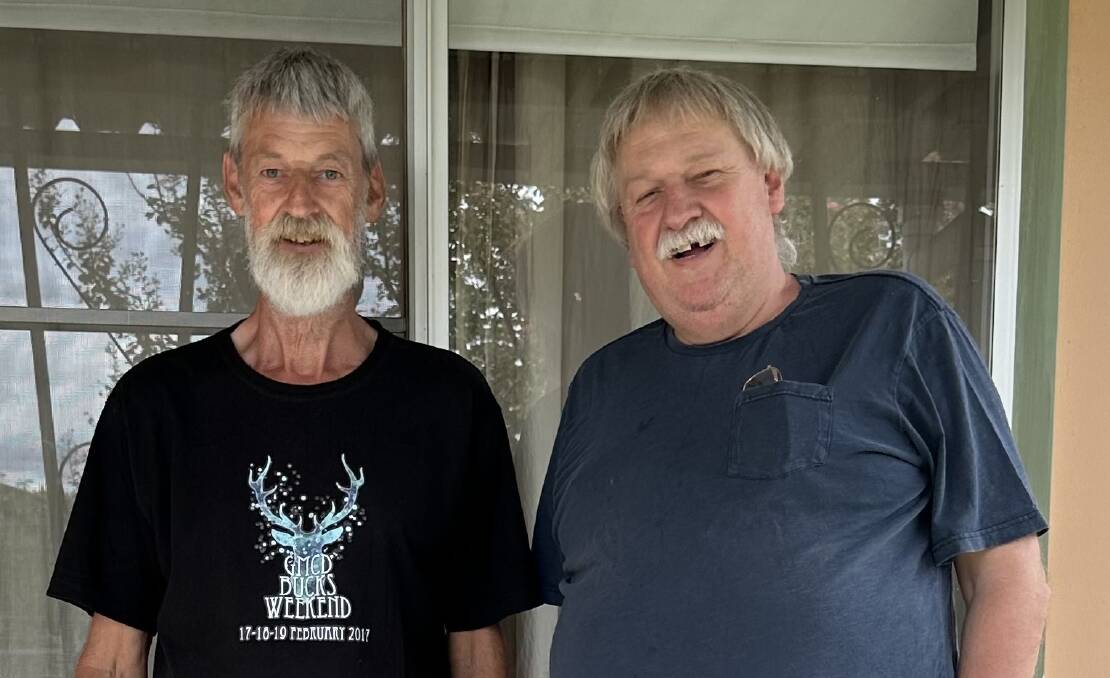 Bruce McDermaid (right) is calling for more support in the Dubbo community to help people with dementia, including his brother, Russell McDermaid (left), who was diagnosed with early-onset dementia five years ago. Picture supplied