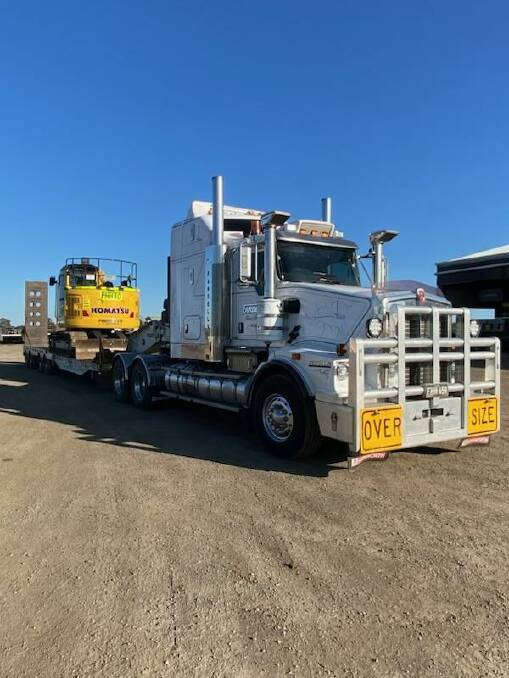 Driver-operator Stephanie Arpasi's truck holding mining gear destined for WA. Picture supplied