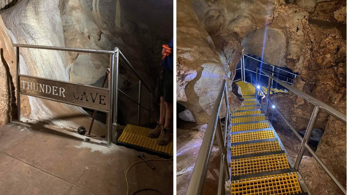 Thunder Cave has been reopened after three years, and has a brand new staircase allowing visitors to go down into the depths. Pictures supplied