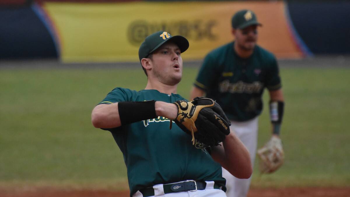 Jack Besgrove in action in the World Cup final. Picture by WBSC.