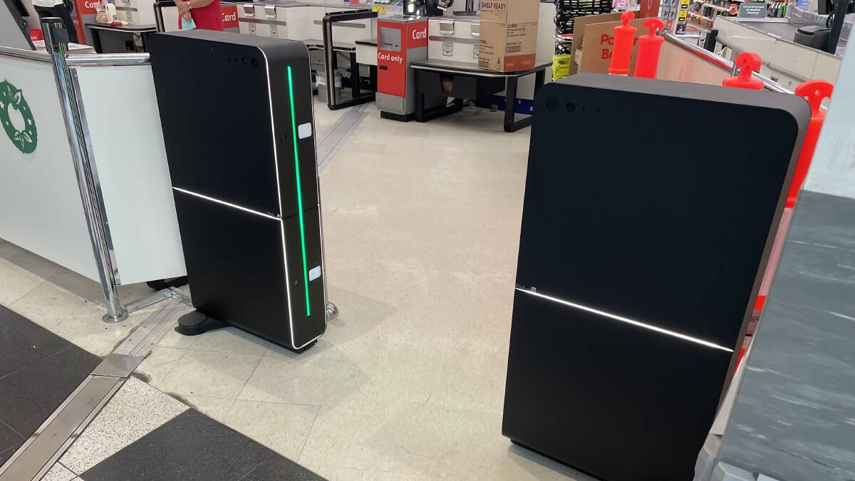 The new exit gates at the Orange Central Square Shopping Centre self-service exits. Picture by Riley Krause