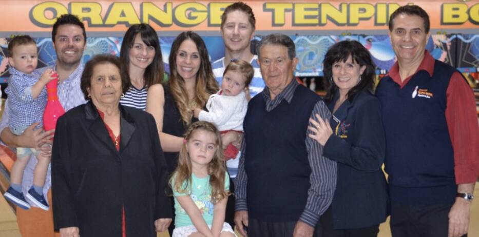 The Belmonte family coming together to celebrate the 30th anniversary of Orange Tenpin Bowl opening. Picture supplied