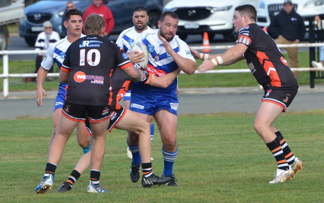 St Pat's captain-coach Zac Merritt in action during his side's win at Lithgow on Saturday. Picture by Anya Whitelaw