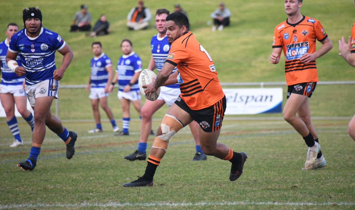 Clynton Edwards has been a consistent performer for the injury-hit Nyngan Tigers this season and he'll be in the centres again at Wellington on Sunday. Picture: Amy McIntyre