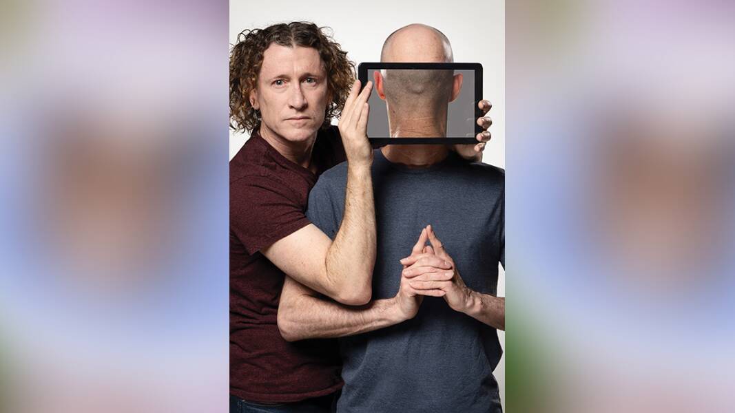 Comedians David Collins (left) and Shane Dundas, more commonly known as the Umbilical Brothers, will perform at Dubbo on Friday night. Picture supplied